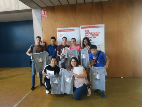 Jóvenes atendidos en Azarbe asisten al II Foro de Empleo ‘Reto Social Empresarial para la Inserción Laboral’. Murcia 2019. 